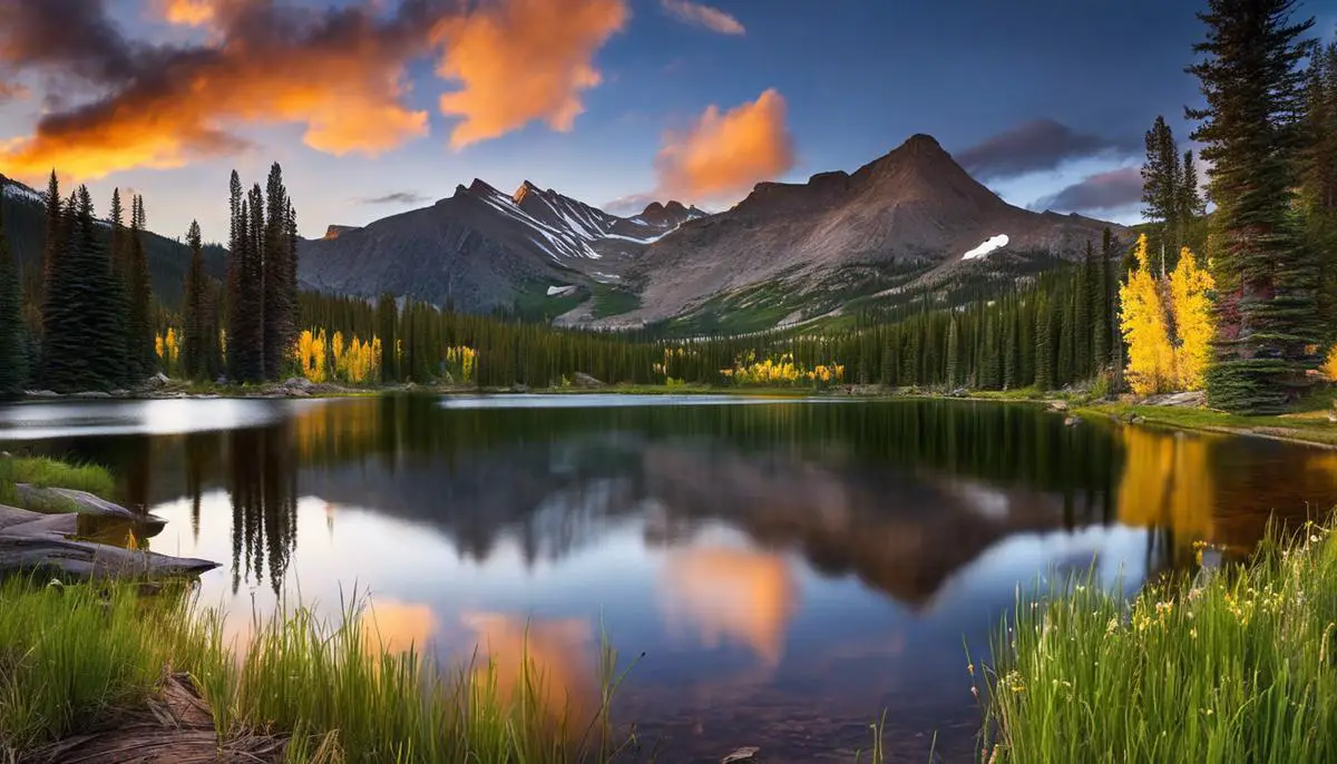 A beautiful image showcasing the majestic beauty and serene atmosphere of Lost Lake, Colorado.