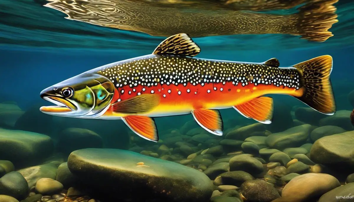 Image of a brook trout swimming in a clear stream, showcasing the beauty and significance of these freshwater inhabitants for sustainable fishing.