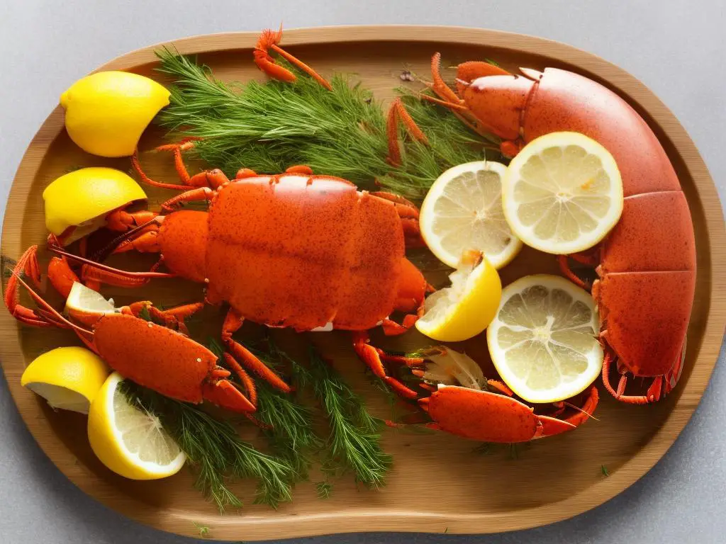 A cooked california lobster